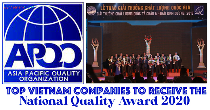Top Vietnam companies to receive the National Quality Award 2020